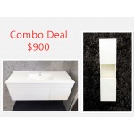 1200mm Wall Hung Vanity with Wall Hung Side Cabinet Combo Deal